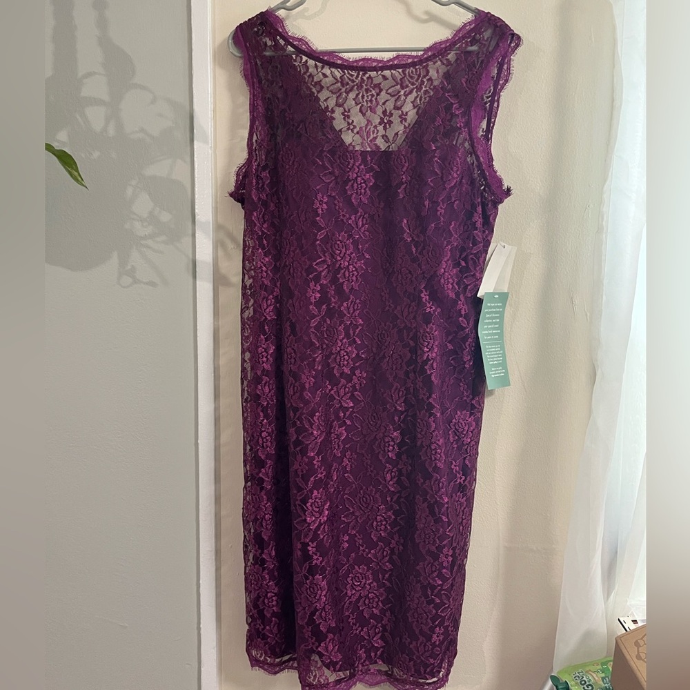 Simply Liliana Purple Lace Midi Dress